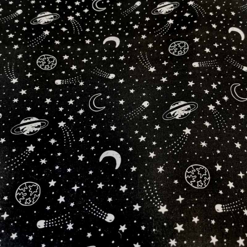 100% Cotton - Outer Space -Shooting Stars